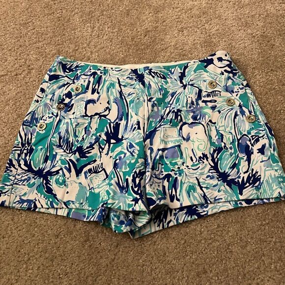 Lilly Pulitzer Marina Knit Shorts in Elephant Appeal - Picture 2 of 8